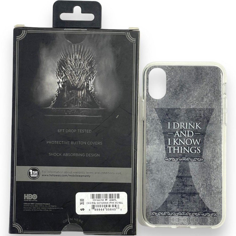 Game of Thrones GOT Case‎ for iPhone X/XS I Drink and Know Things-HBO